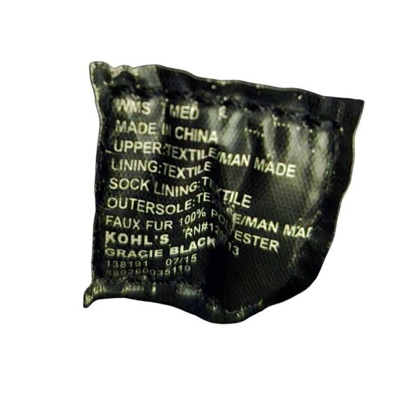 TOTES WINTER SNOW BOOTS WOMENS SIZE 7 GRAY WITH BLACK FAKE FUR. RUBBER SOLES. AP - Picture 5 of 5